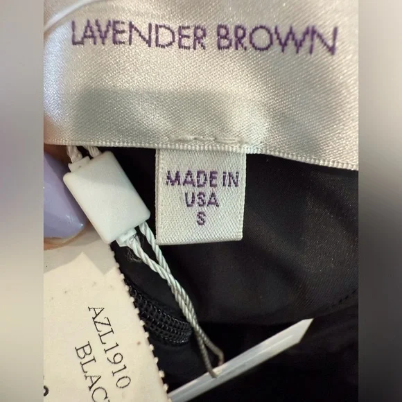 Lavender Brown NEW Madelyn Black Strapless Midi Dress size small - Picture 6 of 9